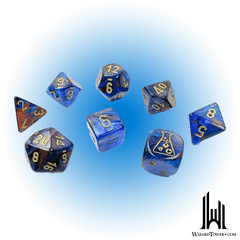 Lustrous - Polyhedral 7-Die Set - Azurite / Gold with Bonus Dice